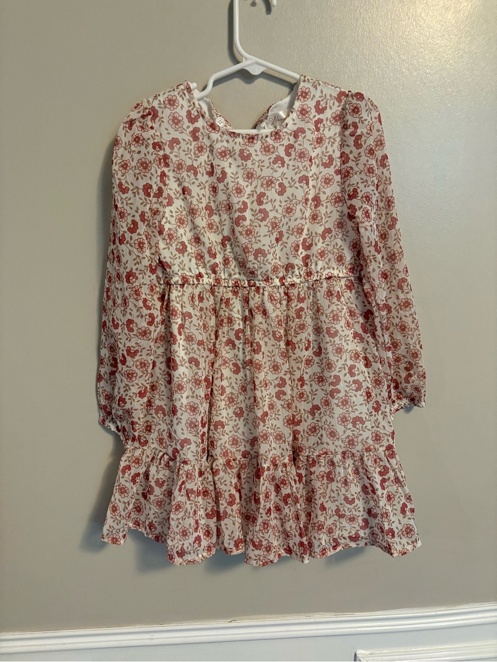 Nannette Cream Dress with Pink Floral Print